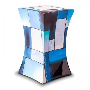 Glass Fibre Urn (Lantern Design in Multicolour Blue)